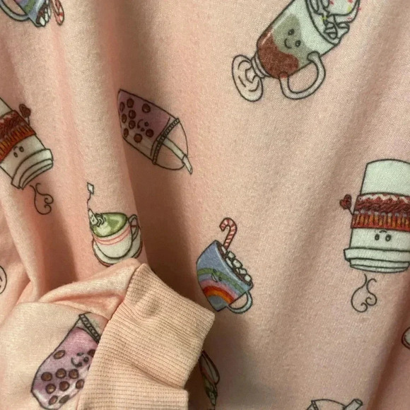 Art class target pink hot chocolate tea coffee hoodie sweatshirt top medium m 8 - Picture 4 of 9